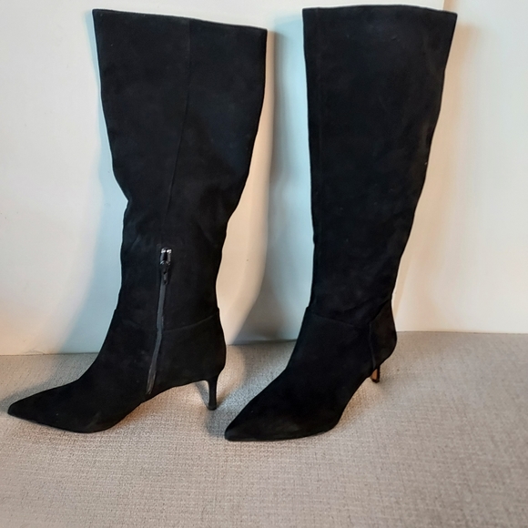 Antonio Melani Suede Leather kitten heels knee-high boots - Picture 2 of 12